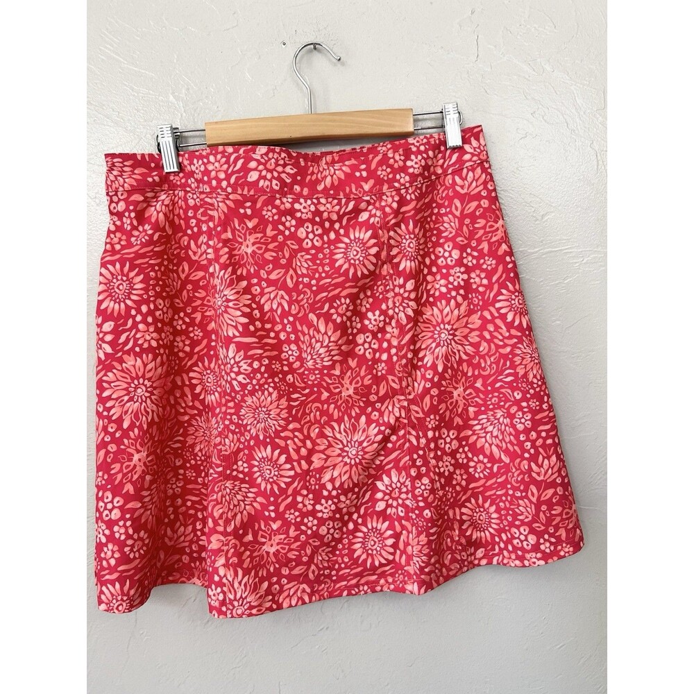 Ripskirt Size Large Length 2 Dahlia Red Pink  Swim Wrap Skirt Beach Floral